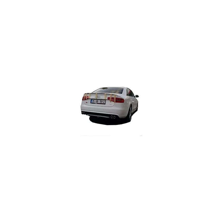 Audi A4 B8 Makyajlı 2012 - 2016 S4 Arka Tampon Eki - Difüzör (Plastik)