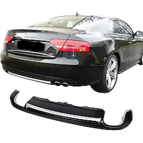 Audi A5 Uyumlu 8P3 Coupe 2008 - 2011 Arka Tampon Eki - Difüzör (Plastik)