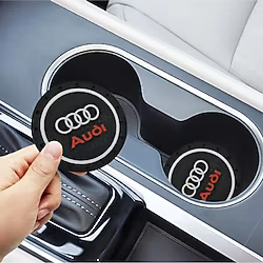 Audi Silikon Bardaklık Altlığı 2'li Set Logolu 72mm