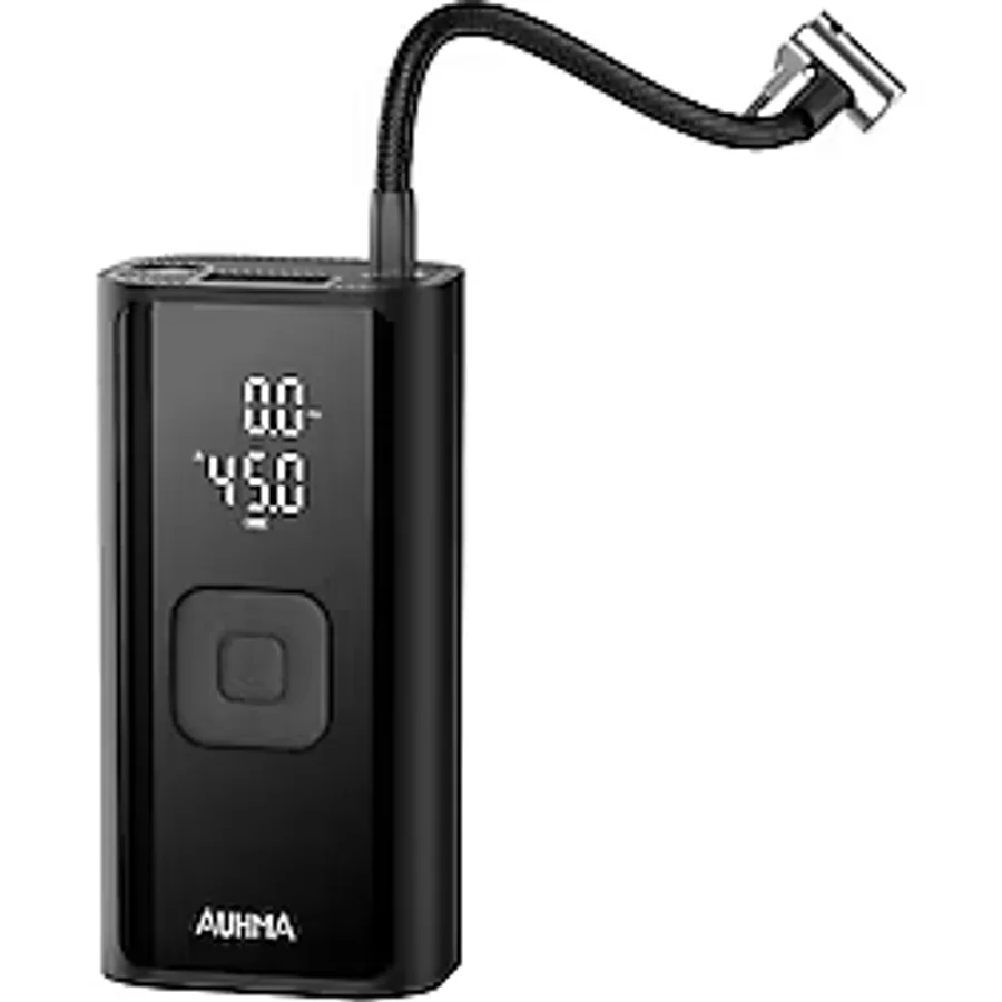 Auhma 4500 Mah Şarjlı Hava Pompası Araç Lastik, Bisiklet, Top Şişirme Oto Hava Kompresörü