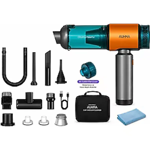 Auhma Ahv-27 22.000PA Kablosuz Araç Içi El Süpürgesi 220W Güçlü Motor 9.000MAH Şarjlı Hava Üfleyici Araç & Ev Temizlik Süpürgesi