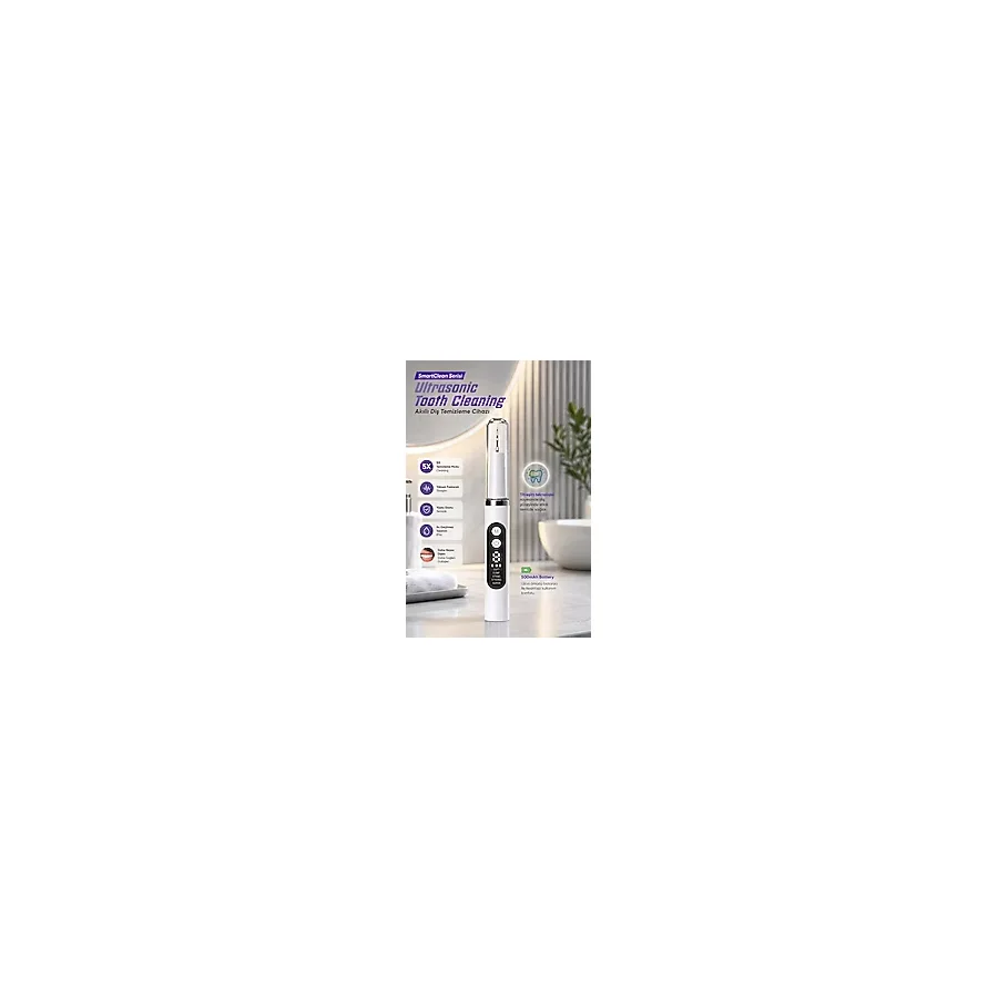 Auhma SmartClean AMF12 Ultrasonik Diş Temizleme Cihazı 5 Modlu Akıllı Diş Tartarı Ve Plak Temizleyic