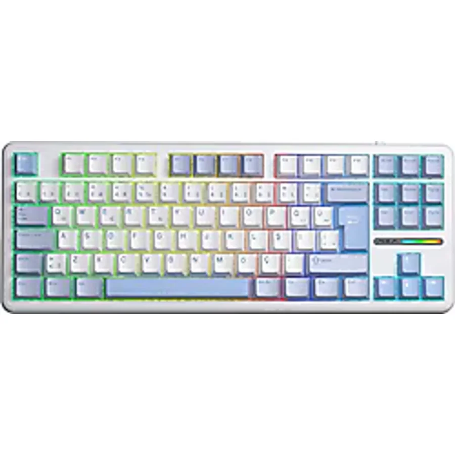 Aula F87 Pro Buz Mavisi RGB TKL Graywood V4 Switch Kablolu/Kablosuz Mekanik Oyuncu Klavyesi