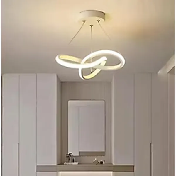 Aura Beyaz UltraPower LED Avize, Modern Sarkıt Tasarım, Alüminyum Gövde, 6500K Beyaz Işık, 36W, 25 cm Çap, Ayarlanabilir Yükseklik