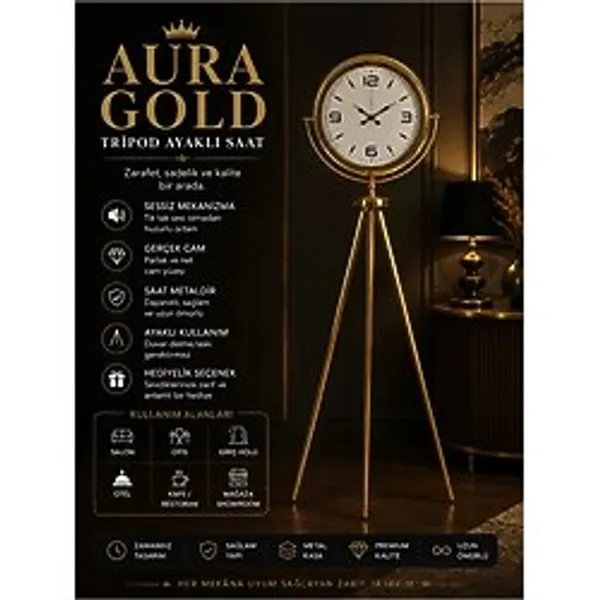 Aurora Gold Ayaklı Tripod Saat