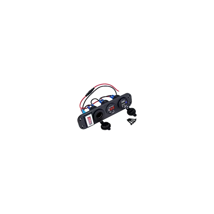 Autoline Çift Usb Araç Şarj Soketi Voltmetre Çakmaklık 12v Aç Kapa Anahtarlı
