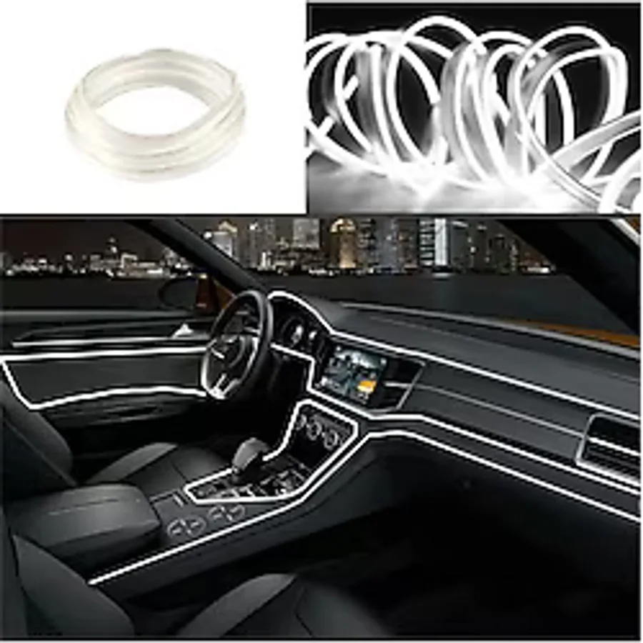 Autowise Araç İçi Neon Aydınlatma Led Göğüs Torpido Ledi Neon İp Led Beyaz 2 Metre