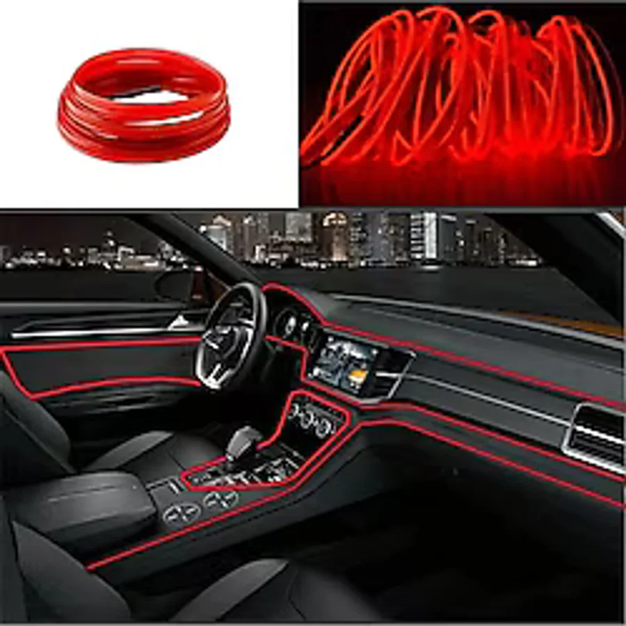 Autowise Araç İçi Neon Aydınlatma Led Göğüs Torpido Ledi Neon İp Led Kırmızı 2 Metre