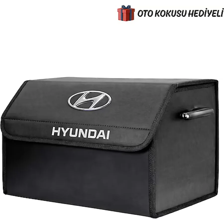 Autowise Hyundai Marka Logolu Oto Bagaj Organizer Çanta Oto Bagaj Çantası 2 Bölmeli Suni Deri