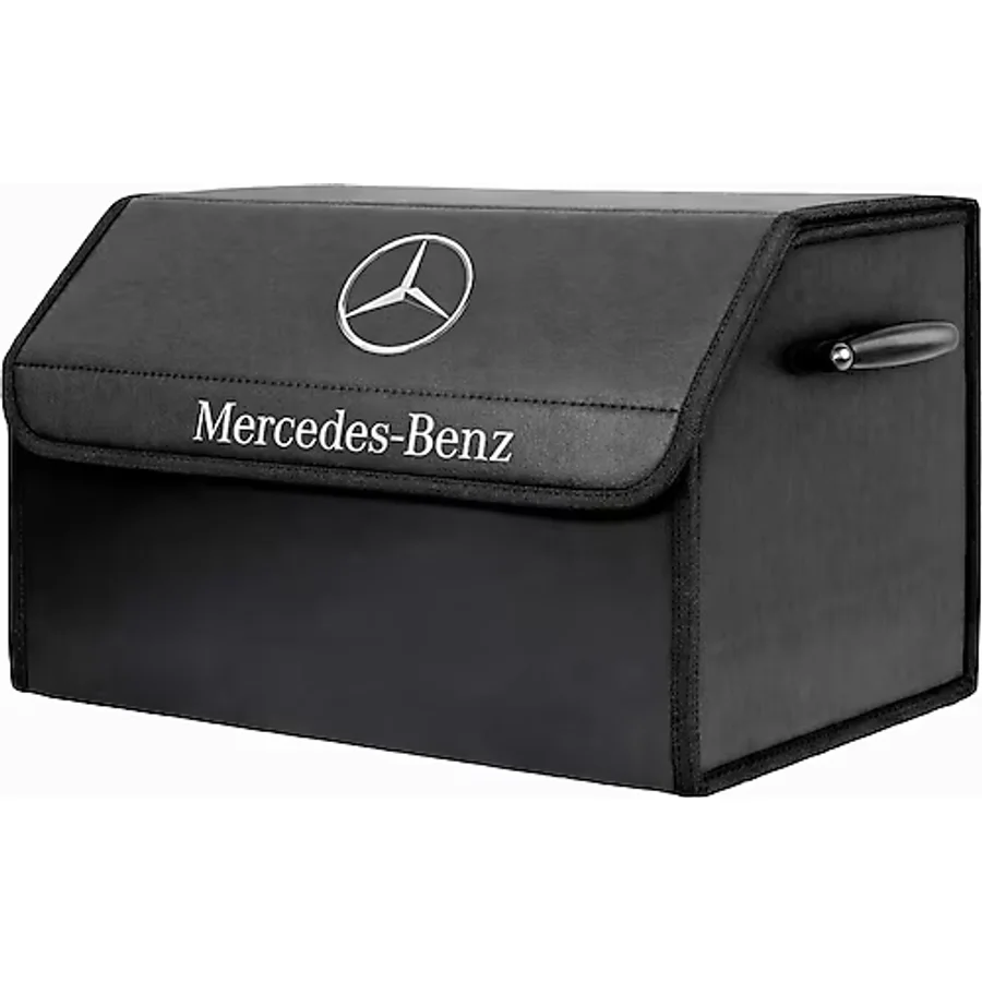 Autowise Mercedes-Benz Marka Logolu Oto Bagaj Organizer Çanta Oto Bagaj Çantası 2 Bölmeli Suni Deri