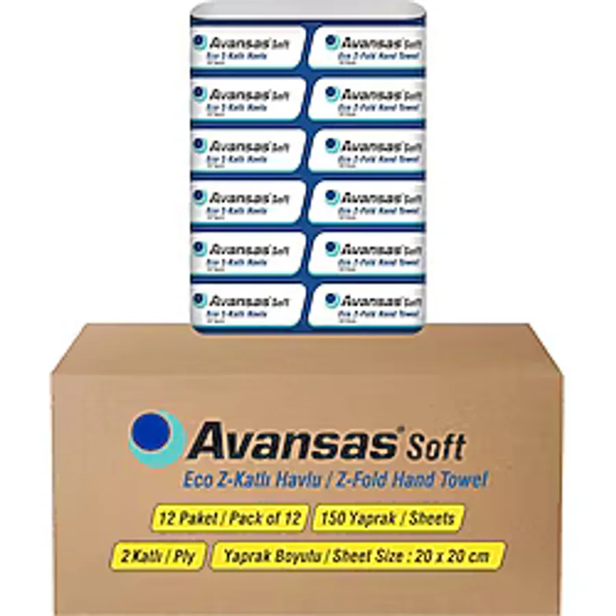 Avansas Ecosoft Z Katlama Havlu 20 X 20 Cm 150 Yaprak - 12'Li