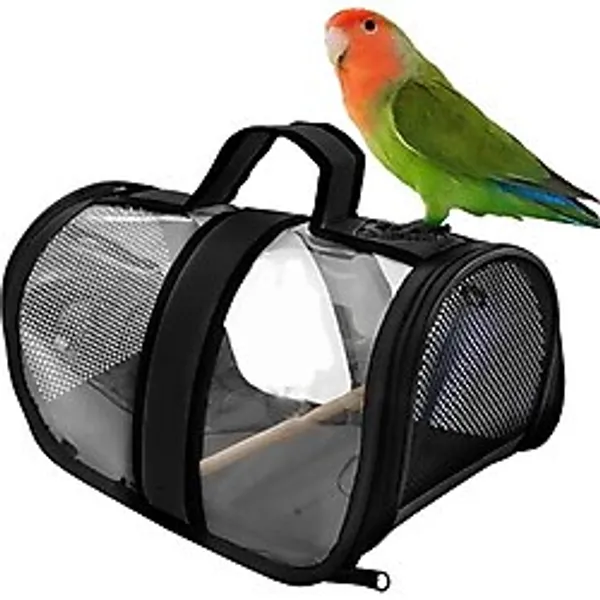 AvantajAl Markapet Tünekli Kuş Taşıma Çantası 20-30 cm Siyah - Çok Renkli - 37,6 cm