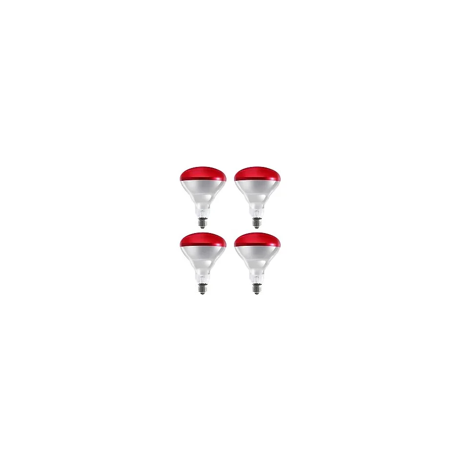 Avarson (4 Adet) 250W Kızılötesi (infrared) Isıtıcılı Fizik Tedavi Lambası (Kırmızı Işık) E27 (Kalın Duy)
