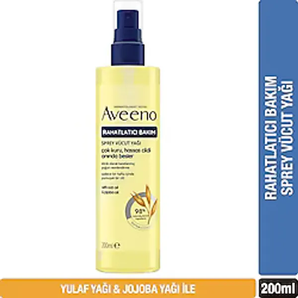 Aveeno Sprey Vücut Yağı 200 ml Hafif Parfümlü Unisex Çok Kuru ve Hassas Ciltlere Özel Nemlendirici
