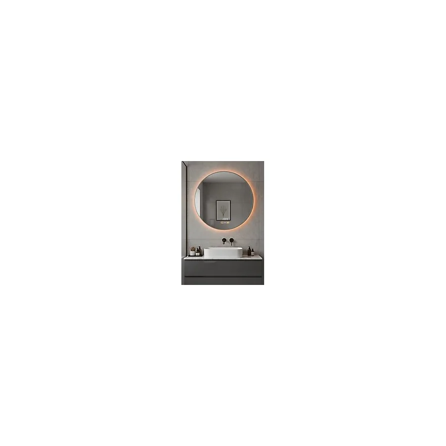 Avend HD Akıllı Hareket Sensörlü Buhar Tutmaz 3 Renk Ledli Işık Gümüş Çerçeveli Banyo Lavabo Makyaj Aynası 80 CM