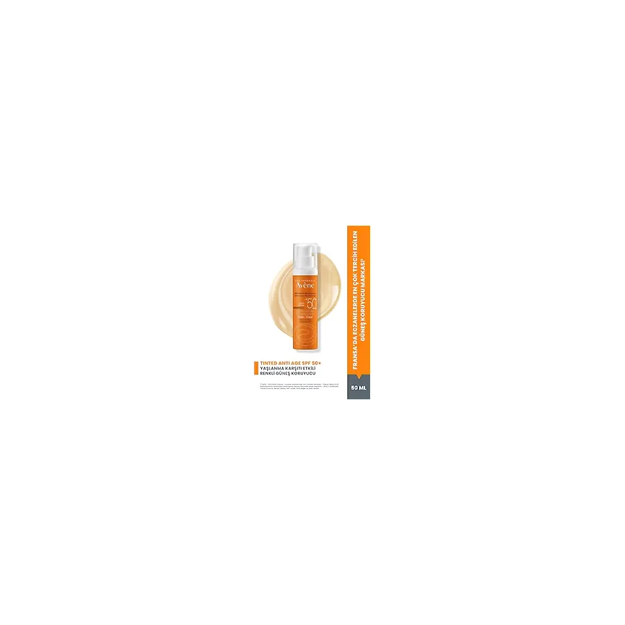 Avene Tinted Anti-Age SPF 50+ Yaşlanma Karşıtı Renkli Güneş Kremi Yüksek Koruma Anti-Aging Yüz Bakımı 50 ml