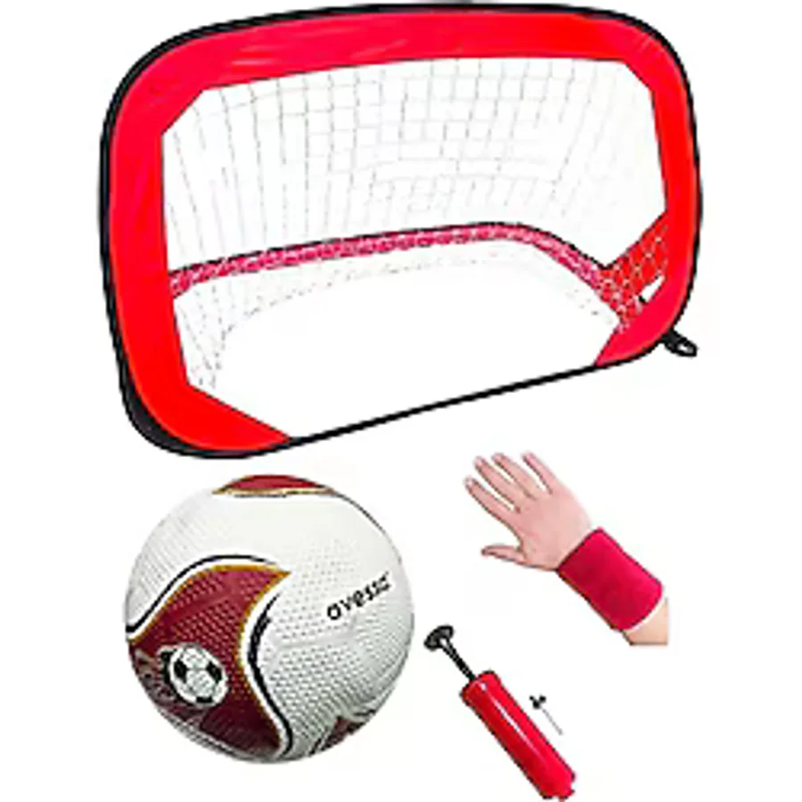 AVESSA 4'lü Futbol Antrenman Seti - Minyatür Futbol Kalesi - Futbol Topu No:4 - Pompa - Bileklik