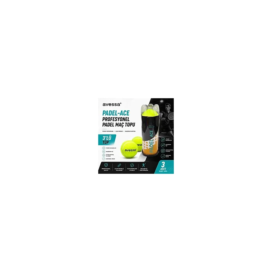 Avessa Padel-Ace Profesyonel Padel Maç Topu 3Lü