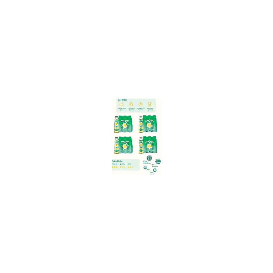 AVOYA Limon ve Limon Çiçeği Maden Suyu 200 ml x 24 Adet