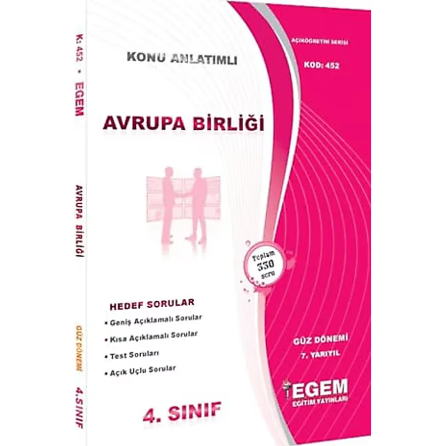 Avrupa Birliği Konu Anlatımlı Soru Bankası Güz Dönemi (7. Yarıyıl) (452)