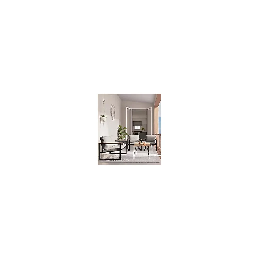 AVVİO Newyork Bahçe Mobilyası 2-1-1 Bahçe Takımı Balkon Takımı Teras Mobilyası