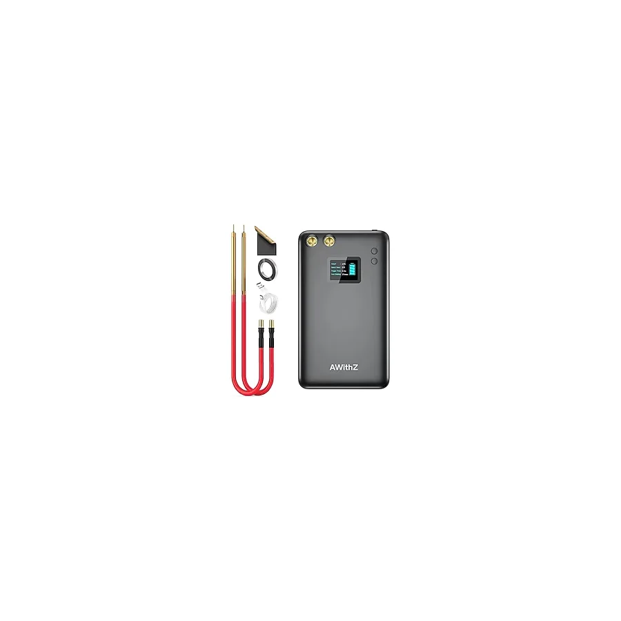 Awithz U2 Ekranlı Şarjlı Dc Güçlü Pil Nokta Punta Kaynak Makinesi Powerbank Taşınabilir 7500 Mah