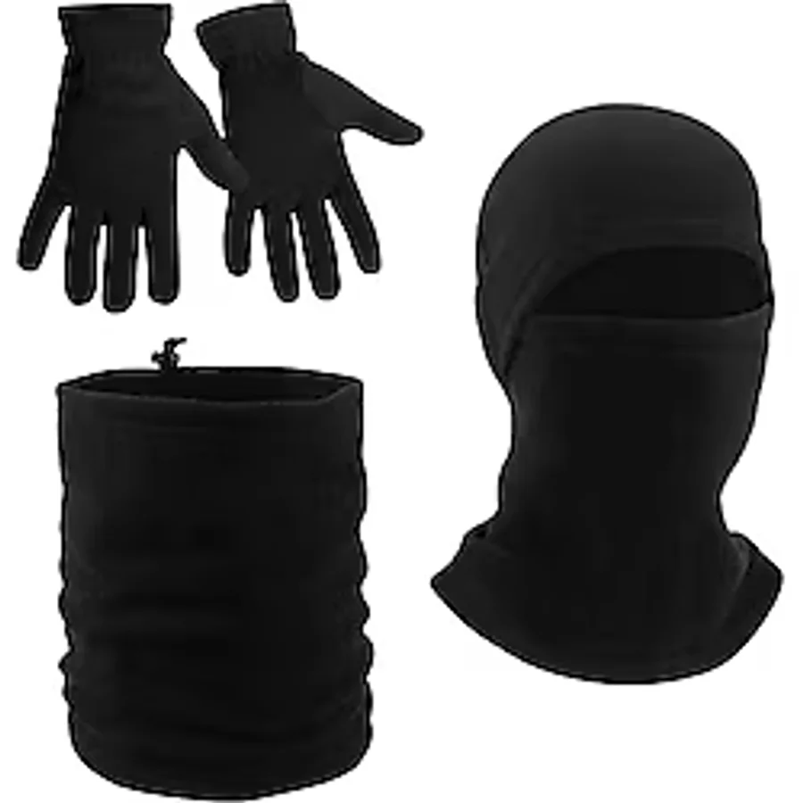 Axe Sportswear Kışlık Termal Polar Eldiven - İpli Boyunluk - Kar Maskesi 3'lü Set