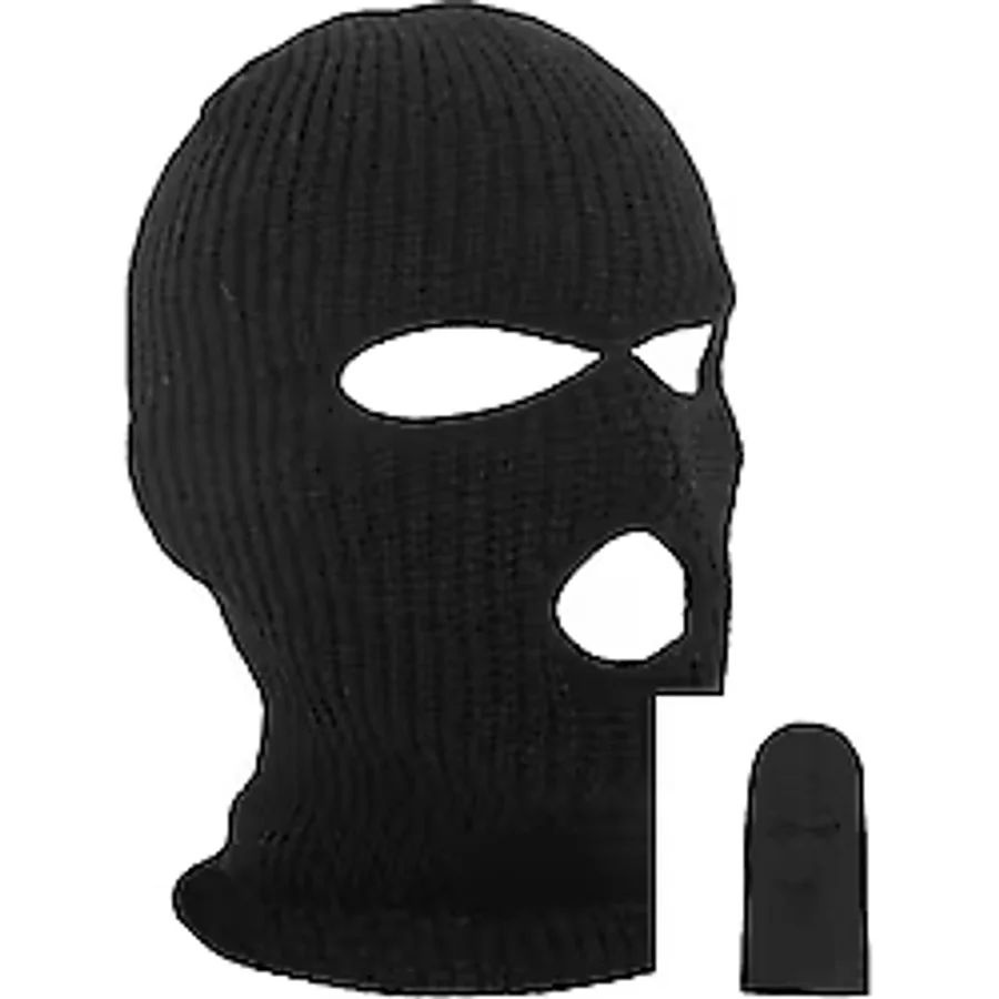 Axe Sportswear Unisex Siyah Kışlık 3 Gözlü Bere Olabilen Kar Maskesi Balaclava