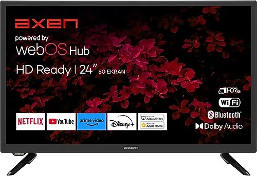 Axen AX24LEDI262C-S HD 24" 61 Ekran Siyah Uydu Alıcılı webOS Smart LED TV