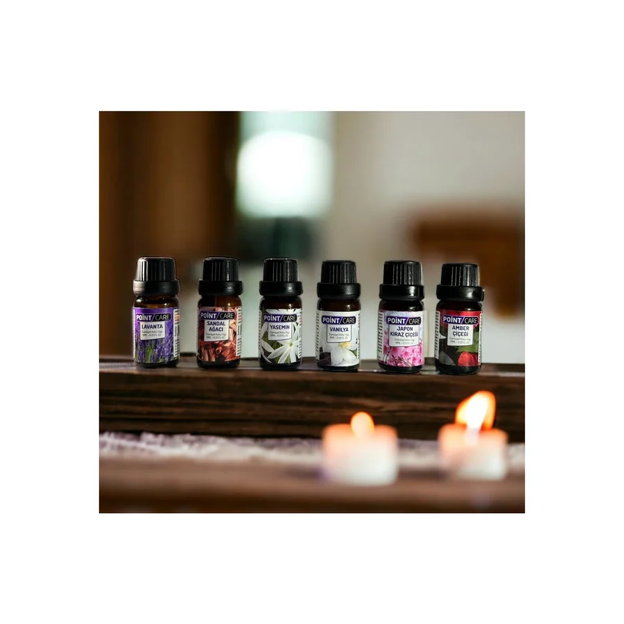 AY MAGNET Point Care Popüler Mum Esans Seti Lavanta-Sandal-Yasemin-Vanily-Krzçiçeği-Amber Soya Wax Parafin Jel Mum - 6 Adet