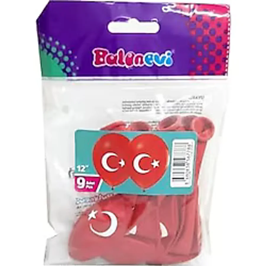 Ay Yıldızlı 9' lu Balon Renkli 3+