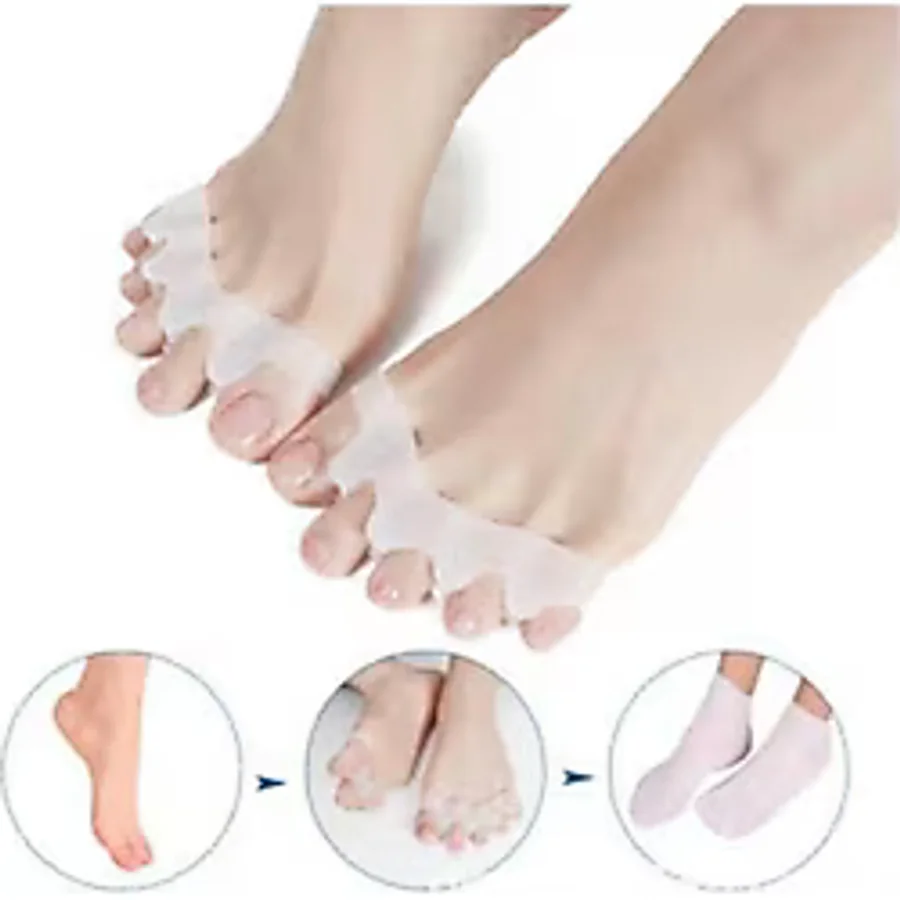 Ayak 5 Parmak Ayıran Makara Silikon Gece Ateli Bunyon Parmak Ayırıcı Koruyucu Halluks Valgus