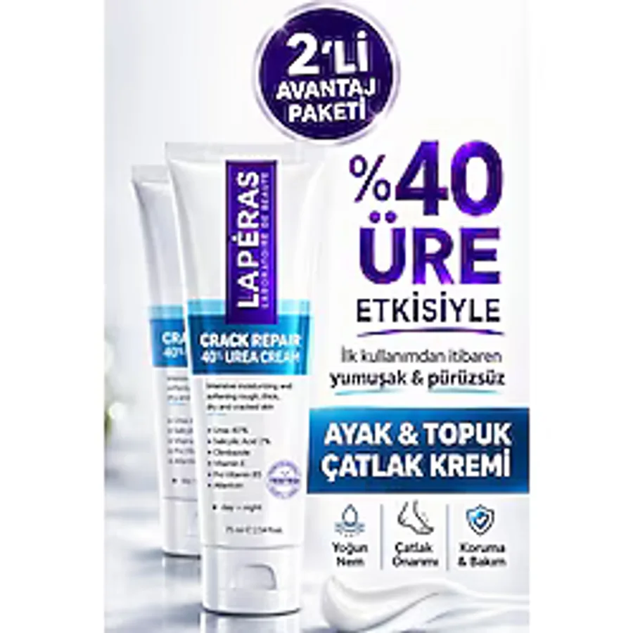 Ayak ve Topuk Çatlak Bakım Kremi %40 Üre ve %2 Salisilik Asit 75ML 2'li Paket