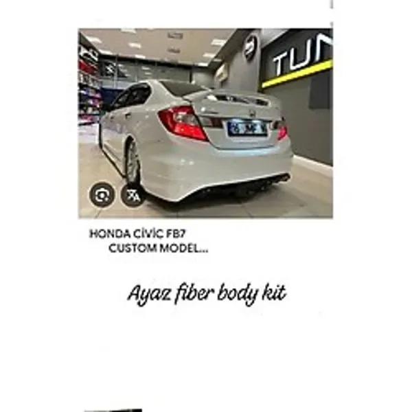 AYAZ FİBER GARAJ Honda Civic Fb7 Custom Arka Tampon Eki Fiber Boyasız