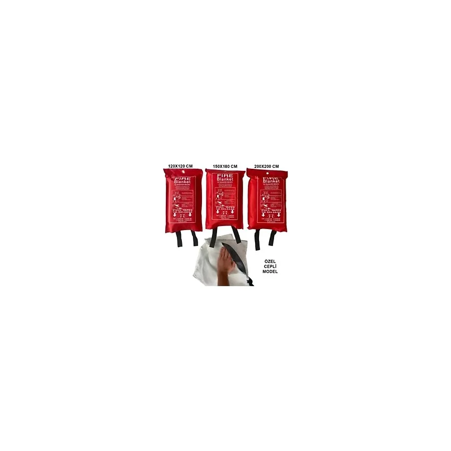 Ayes Yangın Fiberglass Cam Elyafından Imal Yangın Battaniyesi Fire Blanket-Cepli Model 120 x 120