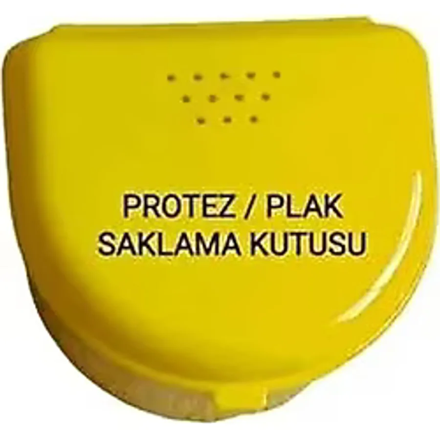 Ayg Diş Protez Saklama Kutusu - Diş Plak İçin Sarı Renkli Pratik Kullanım