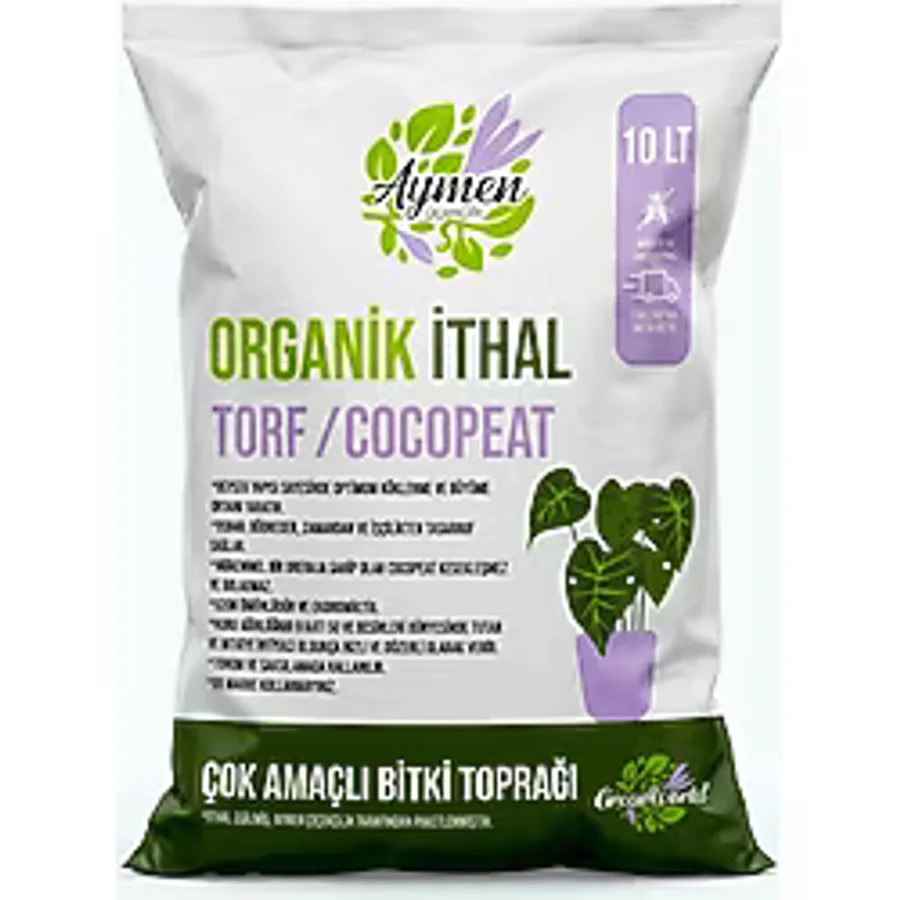 Aymen Çiçekçilik 10 Litre Ithal Torf Cocopeat Ponza Taşı Özel Karışım Saksı Harcı Bitki Toprağı - Kokopit 10 litre