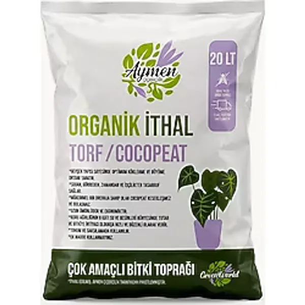Aymen Çiçekçilik 20 Litre Organik Ithal Çok Amaçlı Bitki Toprağı - Her Türlü Çiçek, Fide, Fidan, Sebze İçin
