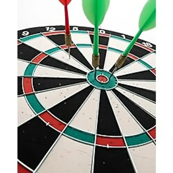 AyrStore Buğz 15 Inç Dart Tahtası Seti Dayanıklı Yapı 4 Metal Dart Oku - Çok Renkli