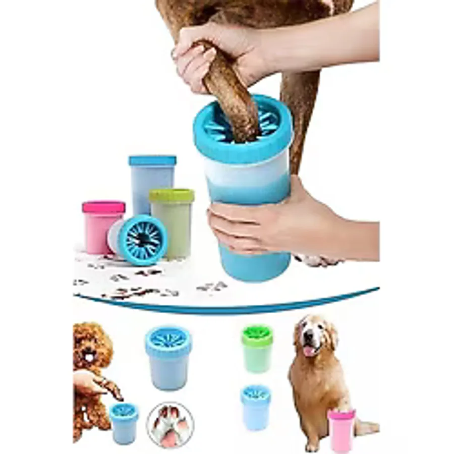 AyrStore Köpek Ayak Pati Yıkama ve Temizleme Aparatı -Orta Boy 1 Adet 11 X9 cm (Pembe)