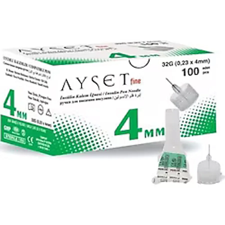 Ayset Fine İnsulin Kalem İğnesi 32G 0.23 X 4mm 100lü Kutu