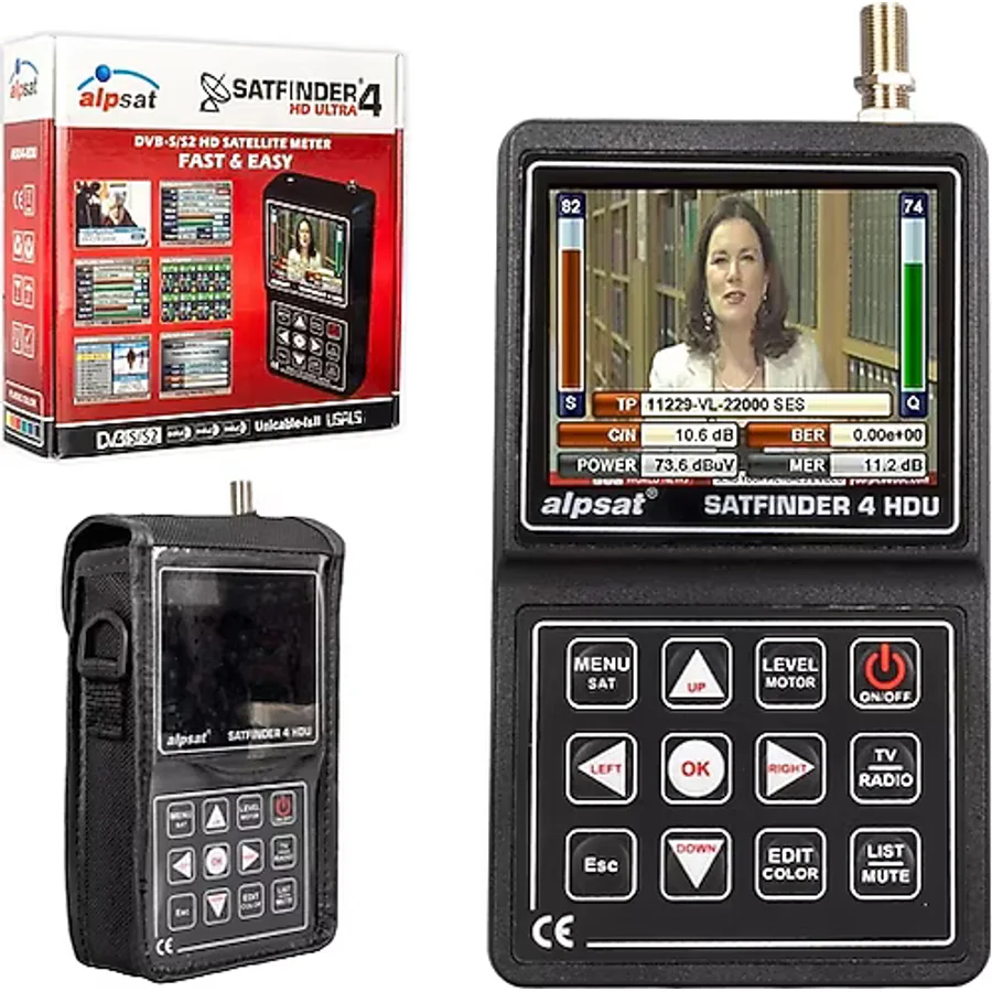 Ayt Satfinder 4 AS04-HDU Hd Ultra 3.5 İnç Lcd Ekranlı Uydu Yön Bulucu Uydu Ayarlama Cihazı Tv İzlenebilir