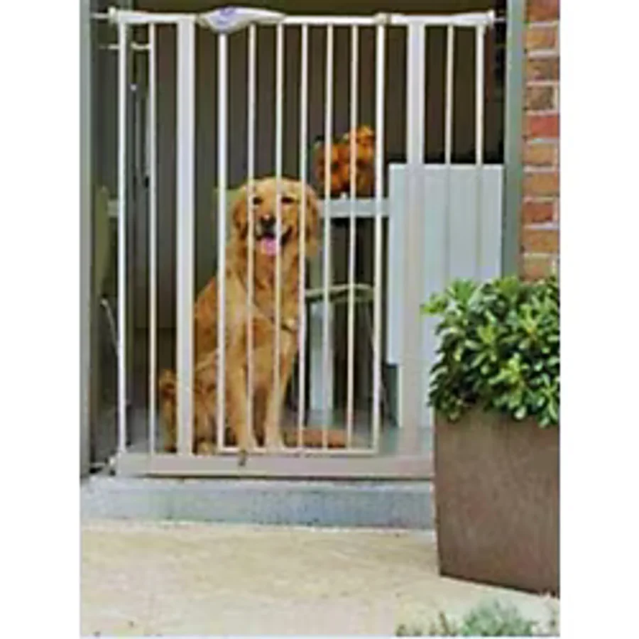 Ayvella Köpek Bariyeri Güvenlik Kapısı 75-85 cm Arası Genişlik 80 cm Yükseklik Metal Köpek Çit Köpek Eğitim Evde Güvenlik - Beyaz