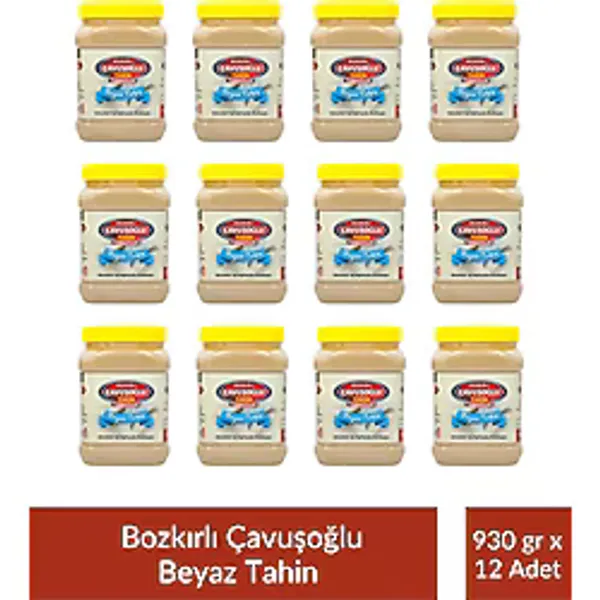 Az Kavrulmuş Beyaz Tahin Bozkır Tahini 930 Gr X 12 Adet