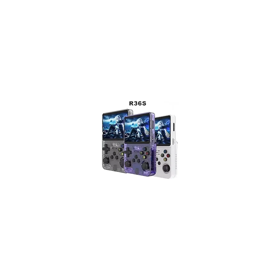 Azurtech R36S Oyun Konsolu El Atarisi Arkos Işletim Sistemi 64 GB Hafıza 21.000 Oyun 3.5 Inch Ekran - siyah