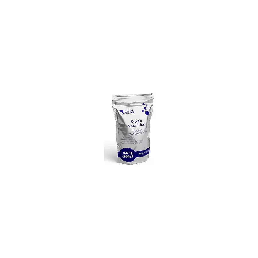 B-Care Nutrition Kreatin Monohidrat (Creatine Monohydrate) 0.50 kg (500G.) Toz Aromasız-Katkısız Hammadde