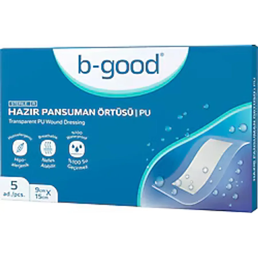 B-Good Şeffaf Hazır Pansuman 9x15 cm 5'li Yara Örtüsü