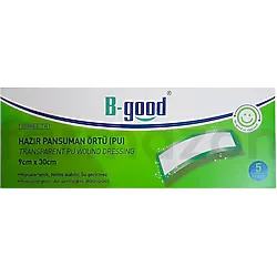 B-Good Su Geçirmez Şeffaf Yara Örtüsü Bandı 9 x 30 CM 5'li