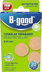 B-Good Suya Dayanıklı 25 mm 20'li Yuvarlak Yara Bandı