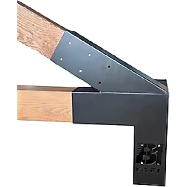 B1 Yapı Pergola Kamelya 4 Kollu Açılı Kenar Bağlantı Aparatı Sağ - siyah